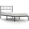 vidaXL Cadru pat metalic cu tăblie, negru, 90x200 cm