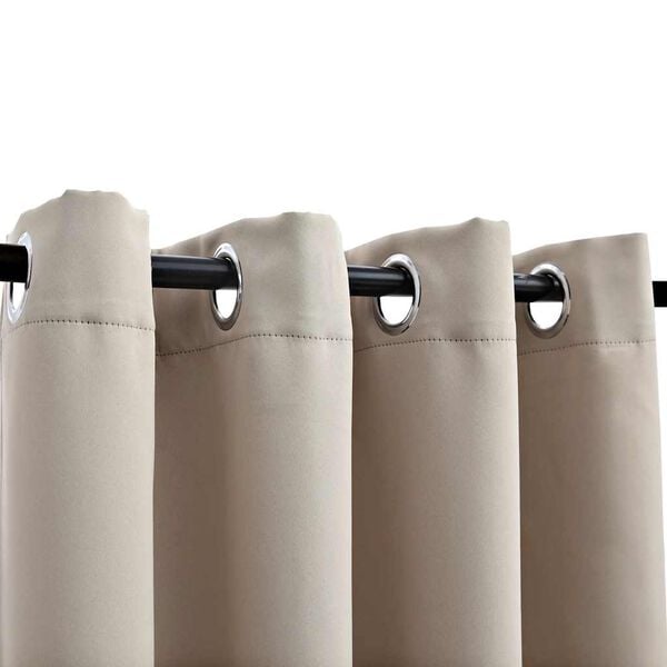 vidaXL Draperii opace cu inele metalice, 2 buc., bej, 140 x 175 cm