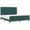 vidaXL Pat cu arcuri cu headboard Verde &icirc;nchis 180 x 200 cm Catifea