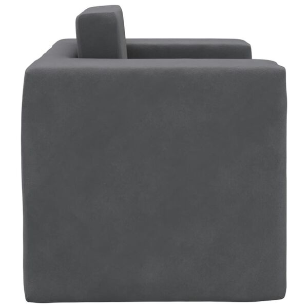 vidaXL Canapea extensibilă pentru copii, antracit, pluș moale