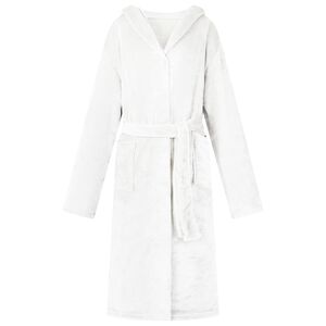vidaXL Robe cu glugă Alb S Flanelă