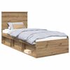 vidaXL Cadru de pat Stejar artizanal 90 x 200 cm Lemn de pin masiv