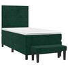 vidaXL Pat box spring cu saltea, verde &icirc;nchis, 90x190 cm, catifea