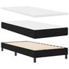vidaXL Pat cu arcuri cu saltea cu headboard Negru 80 x 200 cm țesătură