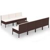 vidaXL Set mobilier de grădină cu perne, 8 piese, maro, poliratan