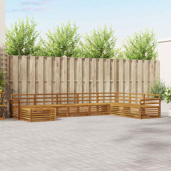 vidaXL Seturi de canapele 8 pcs natural Lemn Solid de Acacia