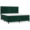 vidaXL Pat box spring cu saltea, verde &icirc;nchis, 180x200 cm, catifea