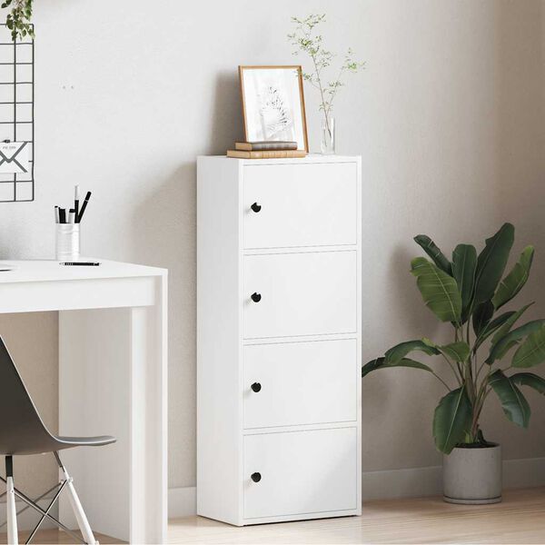 vidaXL Bibliotecă albă 40x24x102 cm din lemn prelucrat