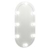 vidaXL Oglindă ovală cu lumini LED, 80x40, cm sticlă