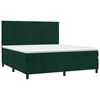 vidaXL Pat box spring cu saltea, verde &icirc;nchis, 180x200 cm, catifea