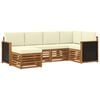 vidaXL Set de canapele de exterior 5 buc. Natural și Crem
