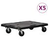 vidaXL Cărucioare de transport 5 buc. negru 58x38x12 cm polipropilenă