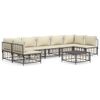 vidaXL Set mobilier de grădină cu perne, 8 piese, antracit, poliratan