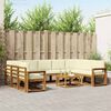 vidaXL Set de canapele de exterior cu pernă 10 pcs Natural și Crem
