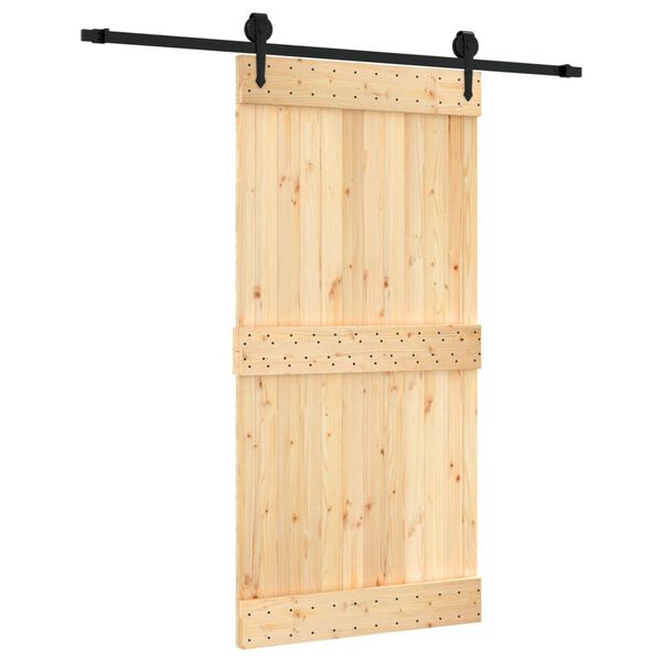 vidaXL Ușă glisantă cu set feronerie, 100x210 cm, lemn masiv de pin