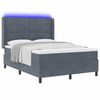 vidaXL Pat cu arcuri cu headboard Gri &icirc;nchis 140 x 190 cm Catifea