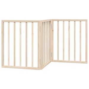 vidaXL Poartă de acces pentru c&acirc;ini pliabilă, 3 panouri, 150 cm, lemn de plop