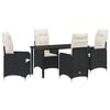 vidaXL Set de masă pentru grădină 5 pcs Negru poliratan