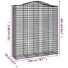 vidaXL Coșuri gabion arcuite, 3 buc, 200x50x220/240cm, fier galvanizat