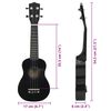vidaXL Set ukulele soprano, cu husă, pentru copii, negru, 21"
