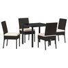 vidaXL Set de masă pentru grădină 5 buc. Negru