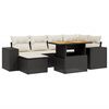 vidaXL Set canapele de grădină cu perne, 7 piese, negru, poliratan
