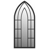 vidaXL Oglindă de grădină, negru, 70x30 cm, fier, uz exterior
