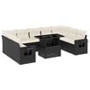 vidaXL Set canapele de grădină cu perne, 10 piese, negru, poliratan