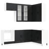 vidaXL Unitate de bucătărie LUCCA 8 buc. Negru Lemn prelucrat