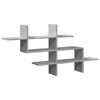 vidaXL Raft de perete, gri beton, 124,5x18x60,5 cm, lemn prelucrat