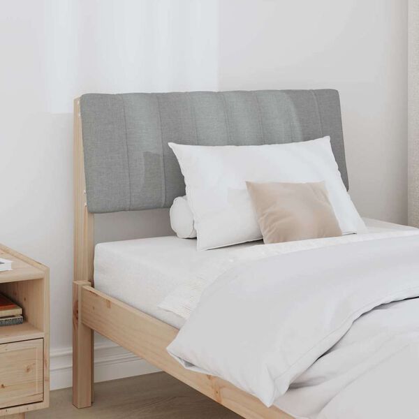 vidaXL Tăblie tapițată Gri deschis 75 cm Lemn de pin masiv
