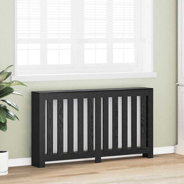 vidaXL Capac pentru radiator Stejar Negru 149 x 20 x 82 cm