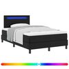 vidaXL Pat cu arcuri cu benzi LED Negru 120 x 190 cm Piele artificială