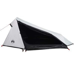 vidaXL Cort camping tunel 1 persoană, alb, țesătură opacă, impermeabil
