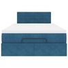 vidaXL Pat otoman cu saltea, albastru &icirc;nchis, 120x190 cm, catifea