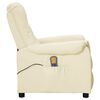 vidaXL Fotoliu de masaj, crem, piele ecologică