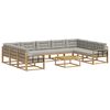 vidaXL Set de canapele de exterior cu pernă 10 pcs Alb și gri deschis