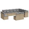 vidaXL Set canapele de grădină cu perne, 12 piese, bej, poliratan