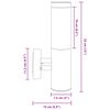 vidaXL Lumină de perete pentru exterior Argintiu 15 x 7,5 x 33 cm