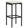 vidaXL Set mobilier de bar, 3 piese, negru, poliratan