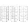 vidaXL Strat &icirc;nălțat gabion 3 buc. &Oslash;30x50 cm oțel galvanizat circular