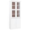 vidaXL Vitrină din sticlă &bdquo;ALTA&rdquo;, alb, 77x35x186,5 cm, lemn masiv pin