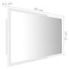 vidaXL Oglindă de baie cu LED, alb extralucios, 90x8,5x37 cm, acril