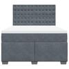 vidaXL Pat box spring cu saltea, gri &icirc;nchis, 140x200 cm, catifea
