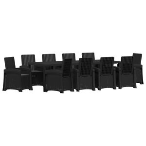 vidaXL Set de masă pentru grădină 11 buc. Antracit PP