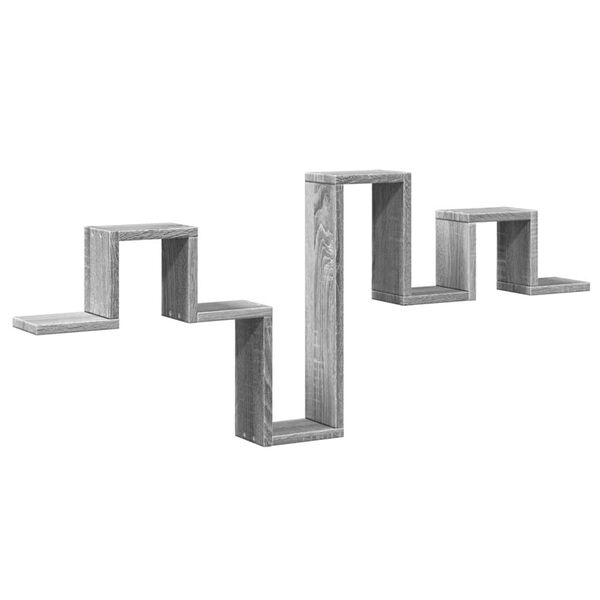 vidaXL Raft de perete, gri sonoma, 104,5x10x43 cm, lemn prelucrat