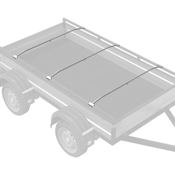 vidaXL Brățară de prelată pentru remorci 3 pcs Argintiu 100-145 cm