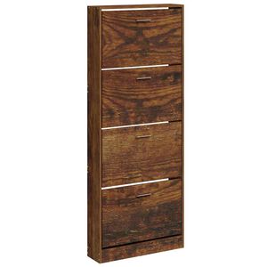 vidaXL Pantofar, stejar fumuriu, 59x17x150 cm, lemn compozit