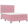vidaXL Pat cu arcuri cu saltea cu headboard Roz 140 x 190 cm țesătură
