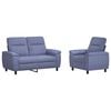 vidaXL Set de canapea 2 pcs Albastru Jeans Țesătură